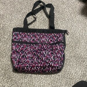 Joe Boxer Black and Pink Patterned Tote